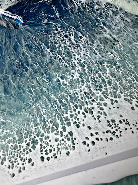 Large 50cm Resin Beach Wall Clock- "BLUE SEAS"