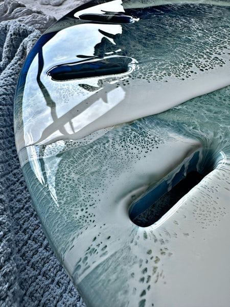 Large 50cm Resin Beach Wall Clock- "BLUE SEAS"