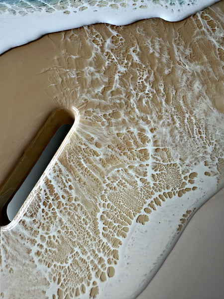 Large 50cm Resin Beach Wall Clock- "BLUE SEAS"