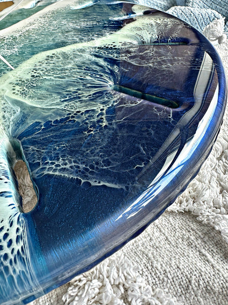 Large 50cm Resin Beach Wall Clock- "BLUE SEAS"