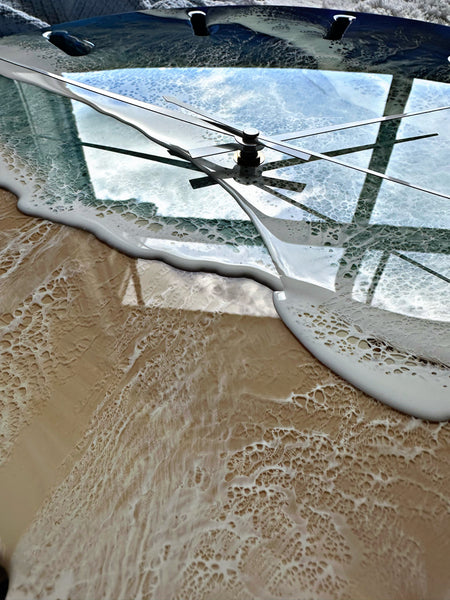 Large 50cm Resin Beach Wall Clock- "BLUE SEAS"