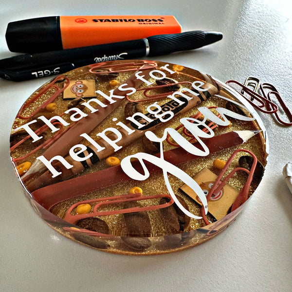 Teacher "THANKS FOR HELPING ME GROW' coasters