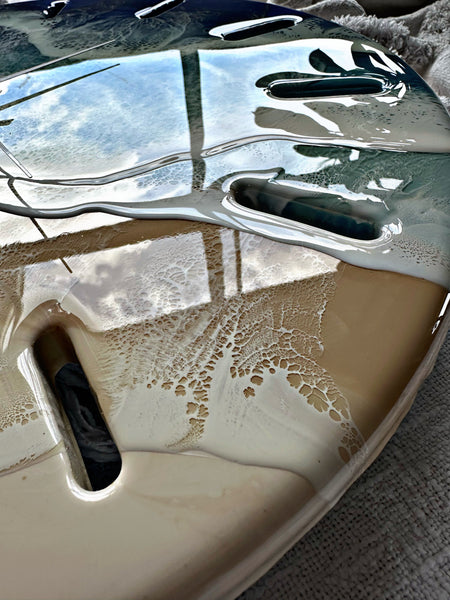 Large 50cm Resin Beach Wall Clock- "BLUE SEAS"