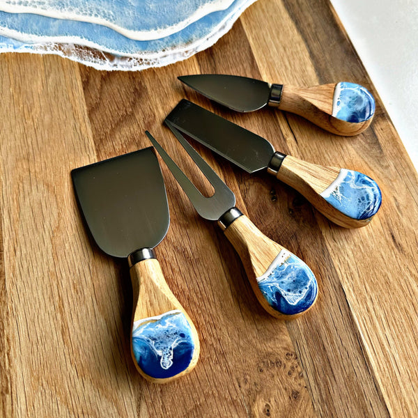 Customised set of 4 cheese knives