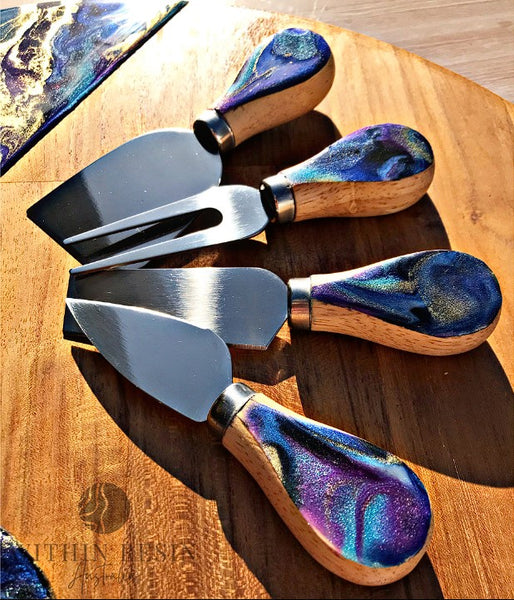 Customised set of 4 cheese knives