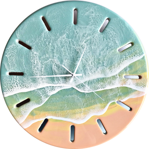 Large 50cm Resin Beach Wall Clock- SUNSET