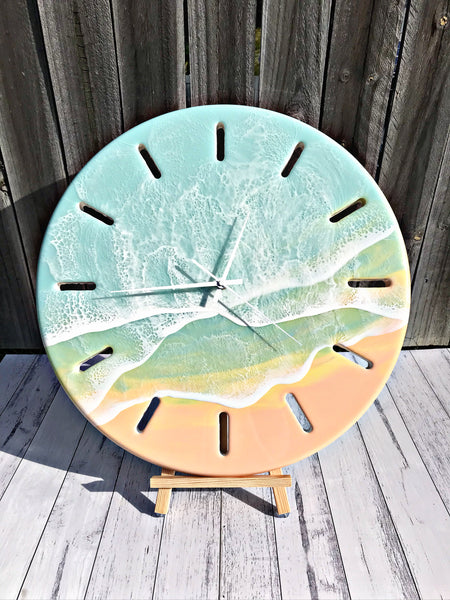 Large 50cm Resin Beach Wall Clock- SUNSET