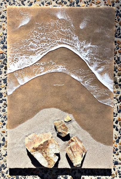 Resin Wall Art With Real Sand & Rocks