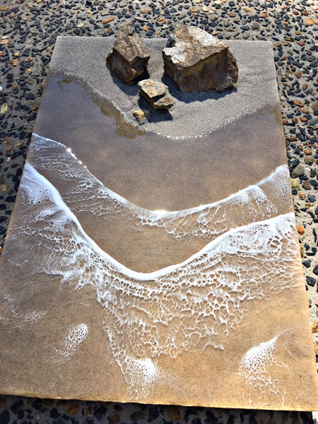 Resin Wall Art With Real Sand & Rocks